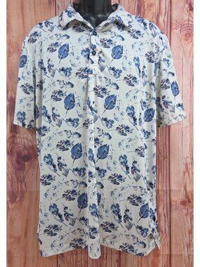7Diamonds Oak Creek Mens 4-Way Stretch Leaf Polo Shirt Large